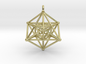 Metatron Cube Merkaba Pendant in 18k Gold Plated Brass