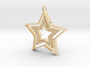 Rugged Stárs Outine Pendant in 14K Yellow Gold: Medium