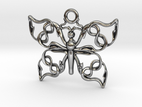 Butterfly pendant with Celtic flair in .925 in Antique Silver
