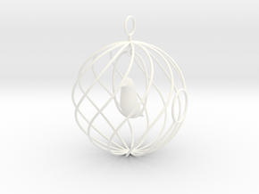 merry bird - christmas ornament in White Processed Versatile Plastic