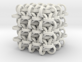 Ring Cube in White Natural Versatile Plastic