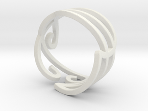 Swirly Elven Ring (size 9) in White Natural Versatile Plastic