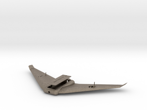 K+ 3D Printed Flying wing FPV Drone in Matte Bronzed-Silver Steel