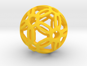 Dodecahedron sphere in Yellow Processed Versatile Plastic