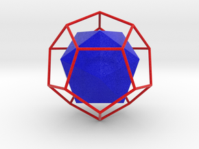 Dual Solids Dodecahedron-Icosahedron in Natural Full Color Nylon 12 (MJF)
