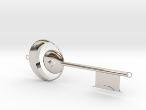 Disneyland Dream Key (Horizontal) in Rhodium Plated Brass: Small
