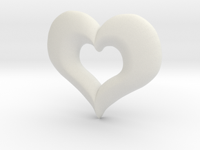 Valentines Day Heart in White Natural Versatile Plastic