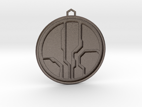 Halo Mantle of Responsibility Pendant in Polished Bronzed-Silver Steel