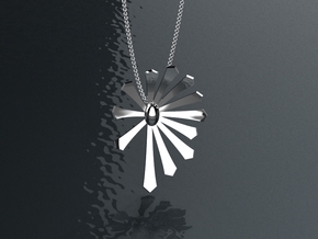 Straight Lines Pendant  in Rhodium Plated Brass