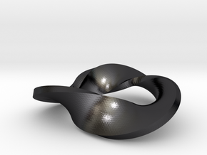 Trefoil moebius - pendant in Polished and Bronzed Black Steel