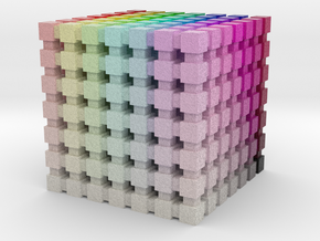 HSL Color Cube: 1 inch in Natural Full Color Nylon 12 (MJF)