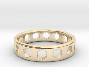 Hex Ring in 14K Yellow Gold: 8 / 56.75