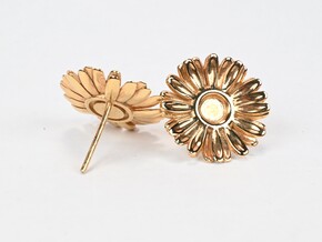 Sunflower Stud Earrings in 14k Gold Plated Brass
