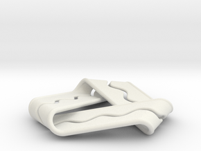 Mobius Strip with Sinusoid Channel & Ridge in White Natural Versatile Plastic