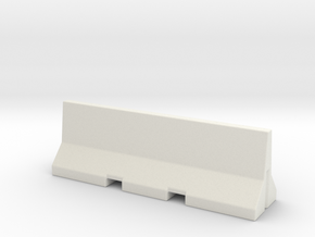 Concrete Road Barrier 1/10, 1/14, 1/18, 1/24  in White Natural Versatile Plastic: 1:24