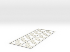 18mm Rail Section - 90 Degree Curve - Qty 12 in White Natural Versatile Plastic