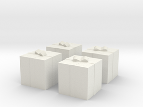 O Scale Cube Presents in White Natural Versatile Plastic