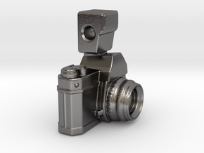 35mm Camera Charm in Polished Nickel Steel