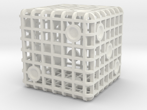 Steel Cage Die #1 in White Natural Versatile Plastic