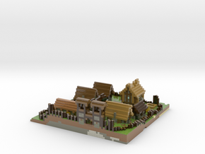 Minecraft Wooden Fort in Glossy Full Color Sandstone