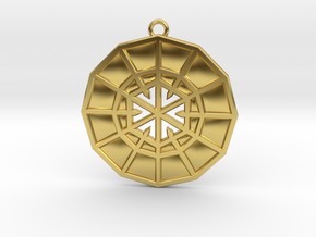 Resurrection Emblem 10 Medallion (Sacred Geometry) in Polished Brass