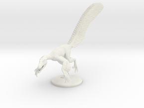 Male Velociraptor (1:12 scale hollow) in White Natural Versatile Plastic