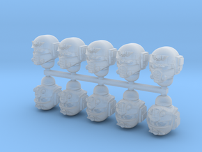 Imperial Soldier Heads Set 3 10x in Clear Ultra Fine Detail Plastic