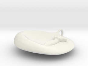 Carrot Emblem DogTag / Charm in White Natural Versatile Plastic