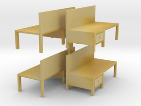 Workbench Table (x4) 1/144 in Tan Fine Detail Plastic