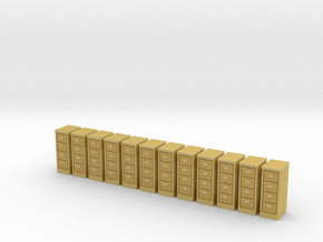 Filing Cabinet 01. HO Scale (1:87) in Tan Fine Detail Plastic