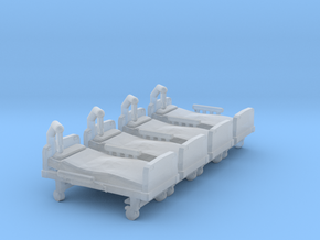 Hospital Bed 01. N Scale (1:160) in Tan Fine Detail Plastic
