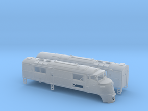 N Scale CNJ Baby-faced Baldwin A and B unit in Clear Ultra Fine Detail Plastic