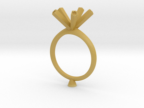 JMW4- Pentagon Engagement Ring 3D  Printed Wax . in Tan Fine Detail Plastic