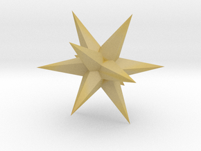 Star - Stellated Dodecahedron in Tan Fine Detail Plastic