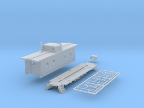 N-Scale NKP 1000-Series Caboose Kit in Clear Ultra Fine Detail Plastic
