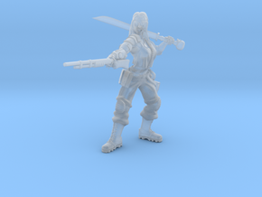 female jungle figter commander  in Clear Ultra Fine Detail Plastic