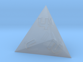 D4 Pyramid - Sci-Fi Font in Clear Ultra Fine Detail Plastic