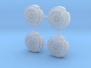 Dodge Charger wheels 1/43 in Clear Ultra Fine Detail Plastic