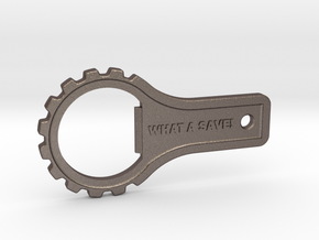 What A Save! Bottle Opener in Polished Bronzed-Silver Steel