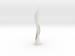 Vertical Wave Sculpture _25 cm in White Natural Versatile Plastic