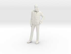 Casual man (N scale figure) in White Natural Versatile Plastic
