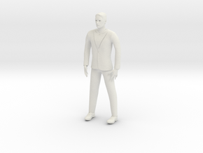 Man wearing suit (N scale figure) in White Natural Versatile Plastic