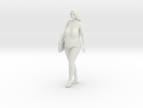 Young woman standing (N scale figure) in White Natural Versatile Plastic
