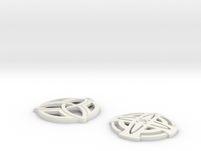 Celtic Earrings in White Natural Versatile Plastic