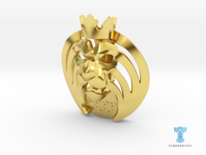 Mad Lions Pendant in Polished Brass