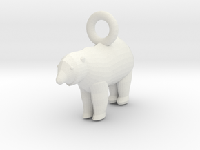 Polar Bear Pendant in White Natural Versatile Plastic