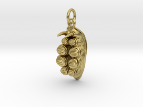 Doto the nudibranch pendant in Natural Brass (Interlocking Parts)