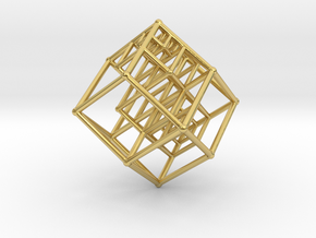 4DrootsystemCoord_30x30x40mm in Polished Brass