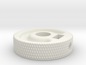 MIJ JM/Jag Roller knob - Diamond pattern in White Natural Versatile Plastic