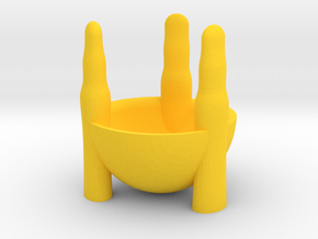 3 Finger Ring Holder in Yellow Processed Versatile Plastic